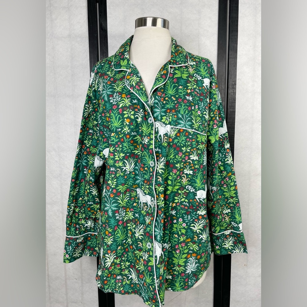 Printfresh Emerald Botanical Pajama Top - image 1